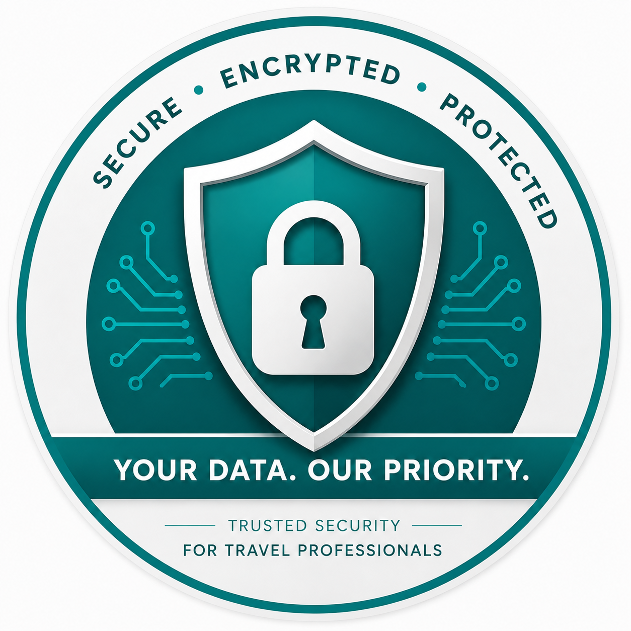 Secure · Encrypted · Protected — Your Data. Our Priority.